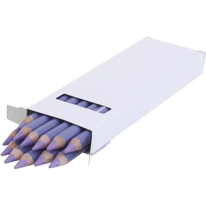 Crayons de Couleur Jumbo edu, ép. 10 mm, mine 6,25 mm, mauve clair, 12 pièces/ 1 Pq.