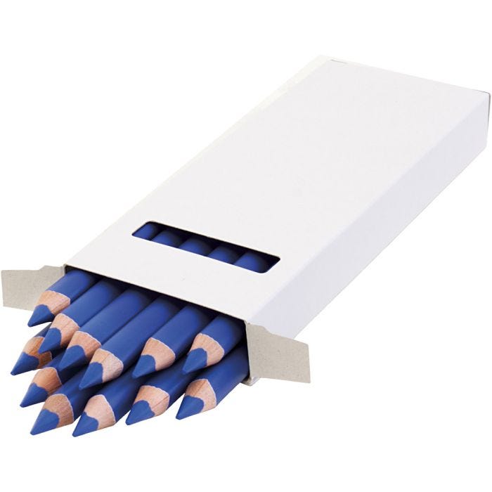 Crayons de Couleur Jumbo edu, ép. 10 mm, mine 6,25 mm, bleu foncé, 12 pièces/ 1 Pq.