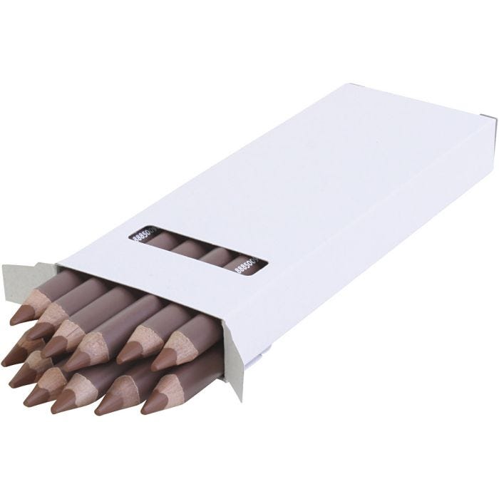 Crayons de Couleur Jumbo edu, ép. 10 mm, mine 6,25 mm, brun clair, 12 pièces/ 1 Pq.
