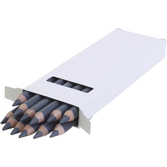 Crayons de Couleur Jumbo edu, ép. 10 mm, mine 6,25 mm, gris, 12 pièces/ 1 Pq.