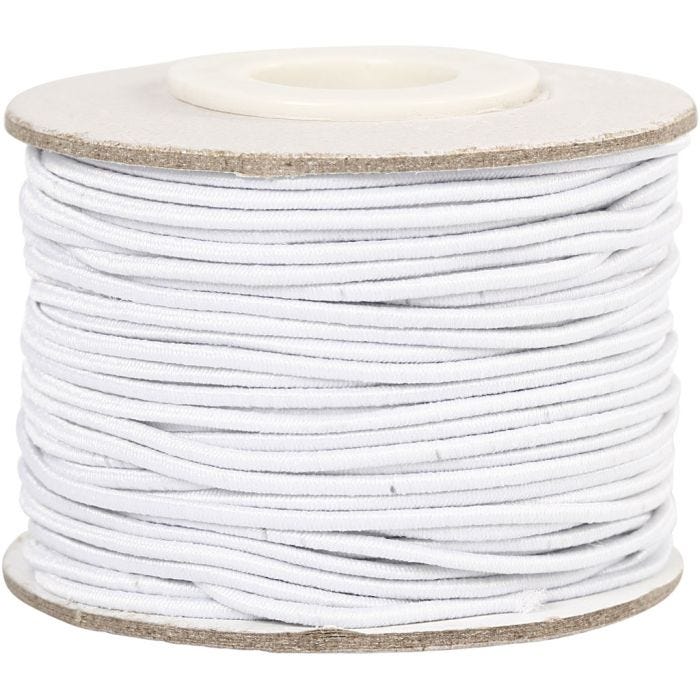Cordon élastique, ép. 1 mm, blanc, 25 m/ 1 rouleau