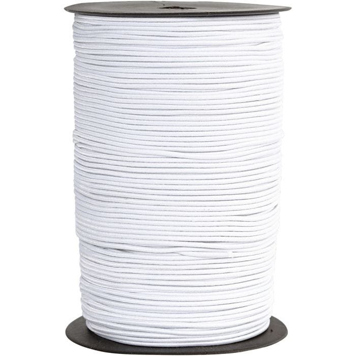 Cordon élastique, ép. 2 mm, blanc, 250 m/ 1 rouleau