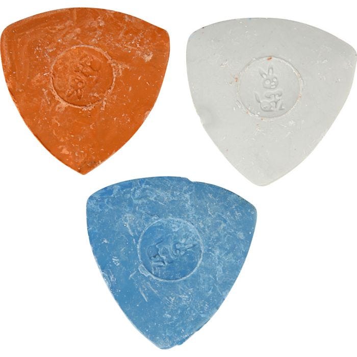 Craie de Tailleur, d 5,5 cm, bleu, rouge, blanc, 3 pièces/ 1 Pq.