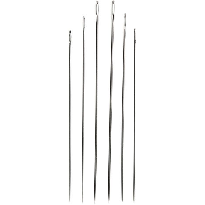 Aiguilles à repriser, dim. 1-5, argent, 6 pièces/ 1 Pq.