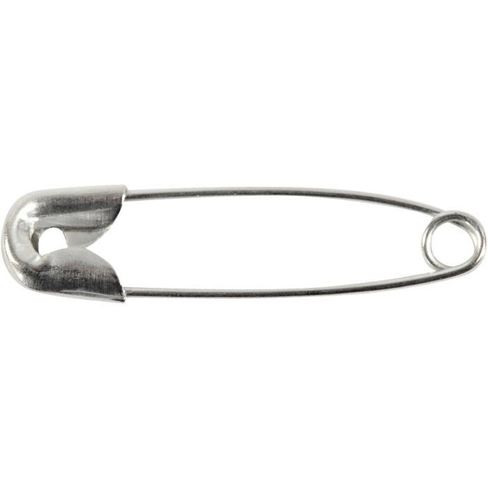 Épingles à nourrice, L : 22 mm, ép. 0,6 mm, argent, 100 pièces/ 1 Pq.