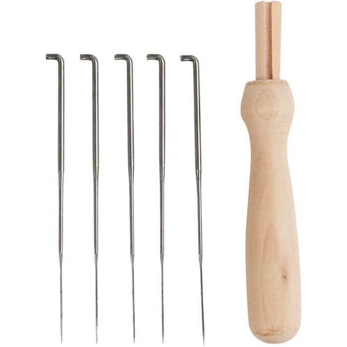 Porte-aiguille à feutrer, L : 9 cm, 1 set