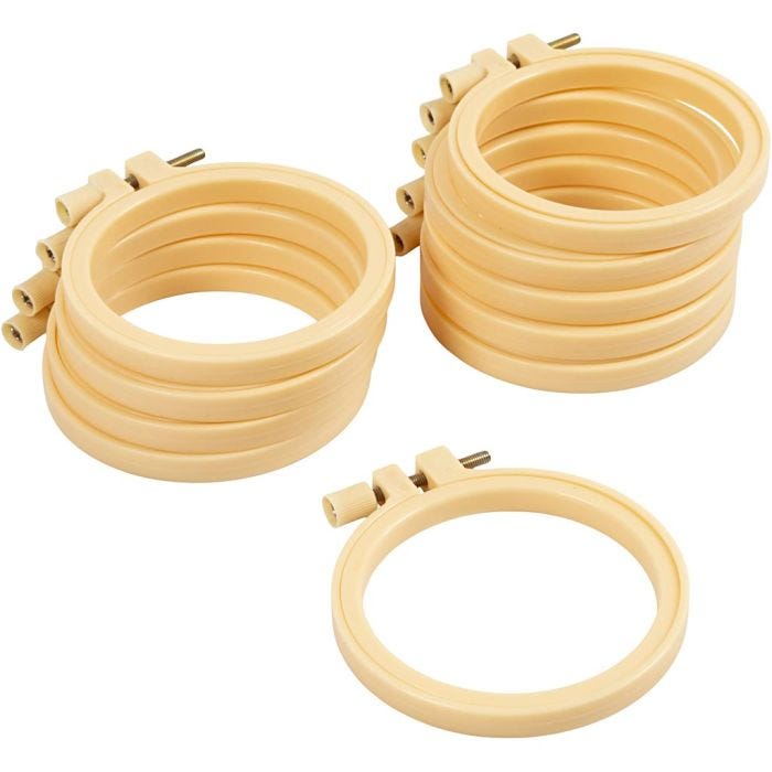 Cadre à broder, Rond, d 9,5 cm, 10 pièces/ 1 Pq.