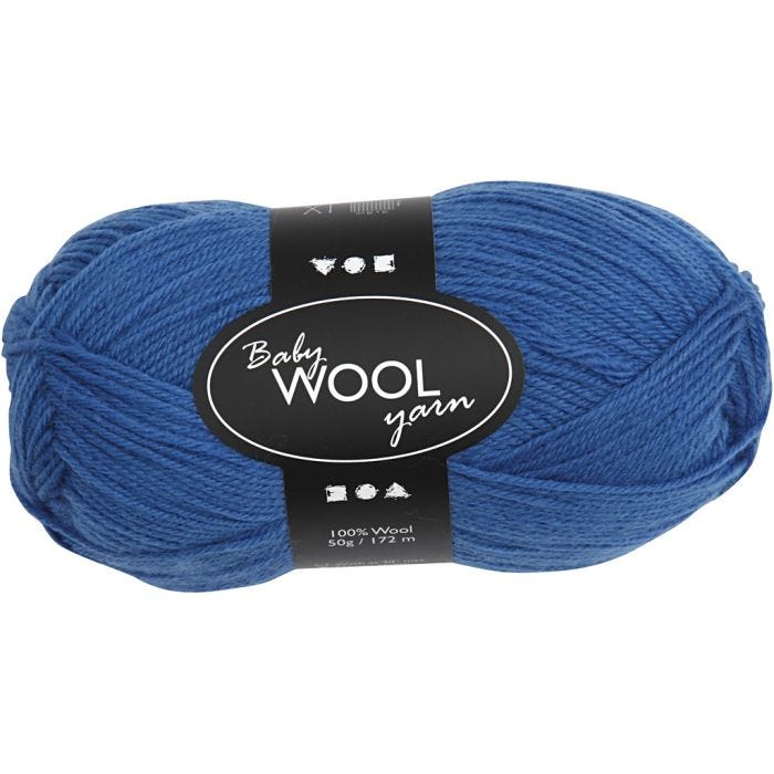 Laine pour Bébé, L : 172 M, bleu, 50 gr/ 1 boule
