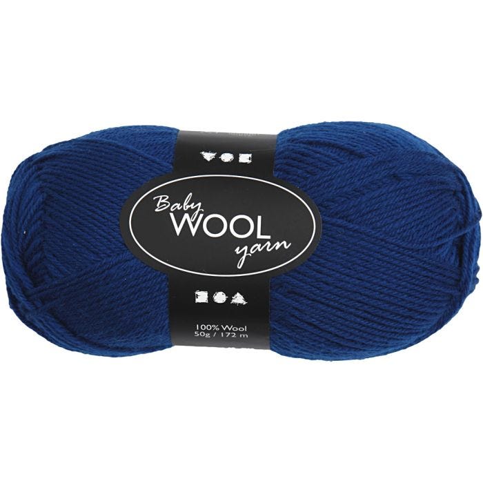 Laine pour Bébé, L : 172 M, bleu foncé, 50 gr/ 1 boule
