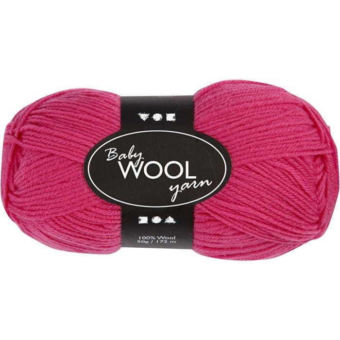 Laine pour Bébé, L : 172 M, cerise, 50 gr/ 1 boule