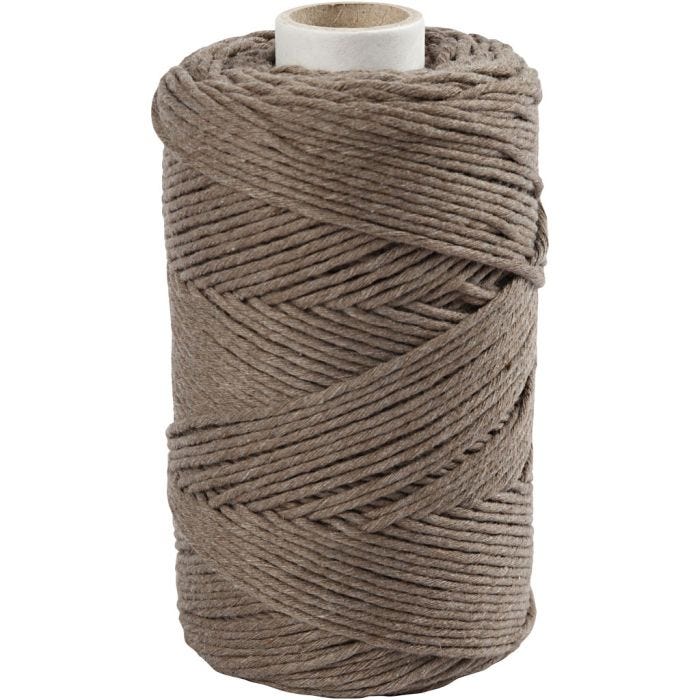 Cordon pour Macramé, L : 198 M, d 2 mm, brun clair, 330 gr/ 1 rouleau