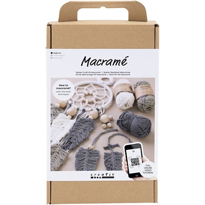 Kit de démarrage DIY Macramé, 1 Pq.