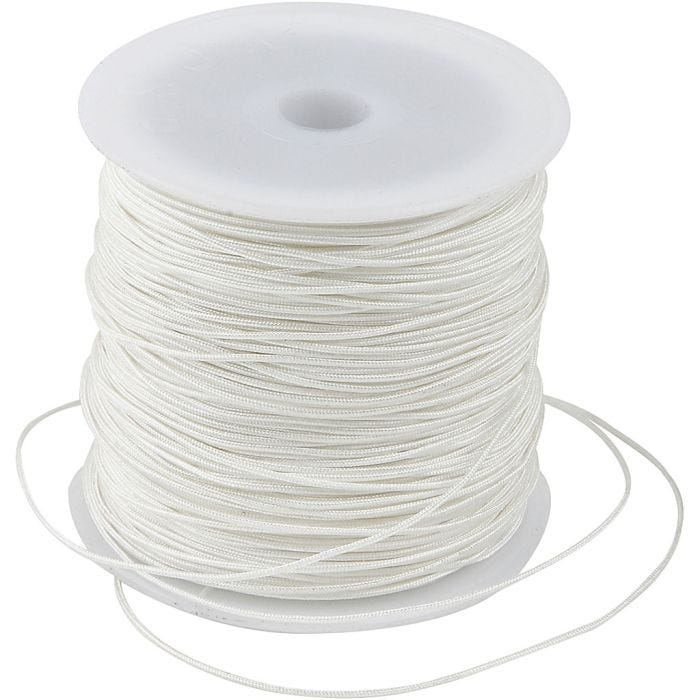 Cordon pour Macramé, ép. 0,8 mm, blanc, 50 m/ 1 rouleau