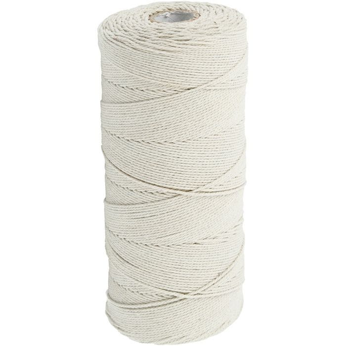 Cordon pour macramé, L : 315 M, ép. 1 mm, Qualité fine 12/12, naturel clair, 220 gr/ 1 boule