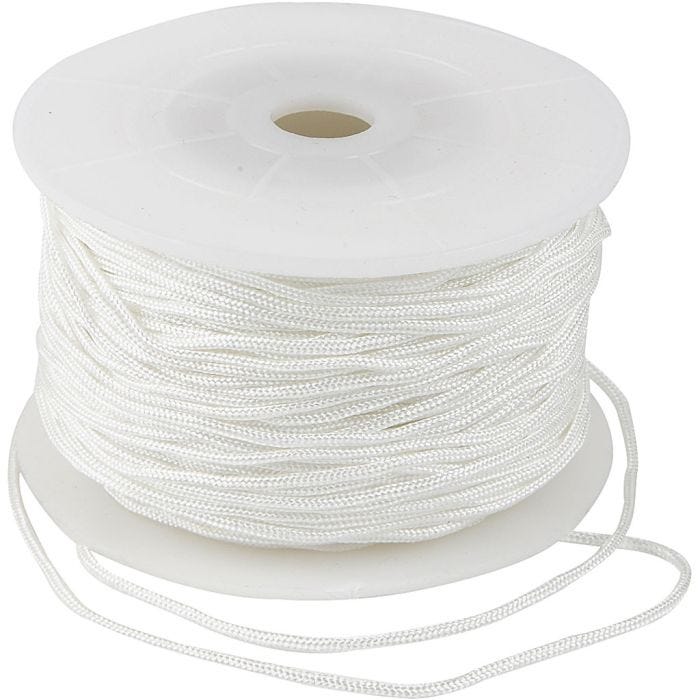 Cordon pour Macramé, ép. 1,8 mm, blanc, 50 m/ 1 rouleau