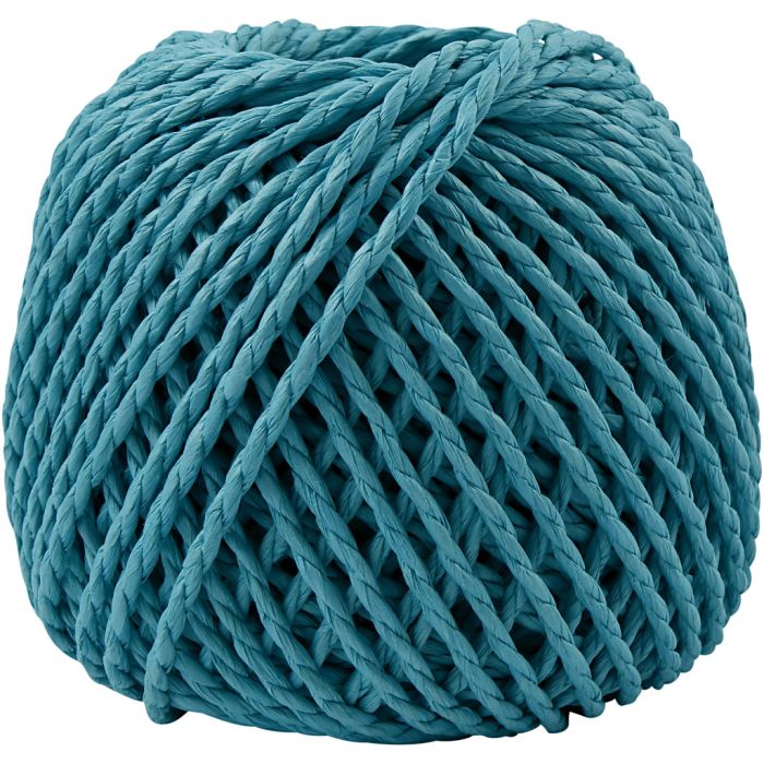 Ficelle de Papier, ép. 2,5-3 mm, turquoise, 150 gr, 40 m/ 1 boule