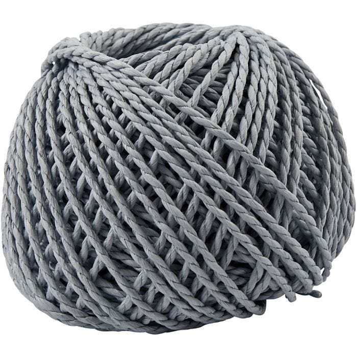 Ficelle de Papier, ép. 2,5-3 mm, bleu clair, 150 gr, 40 m/ 1 boule