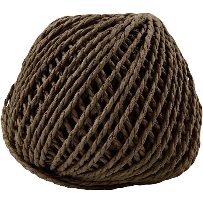 Ficelle de Papier, ép. 2,5-3 mm, brun foncé, 150 gr, 40 m/ 1 boule
