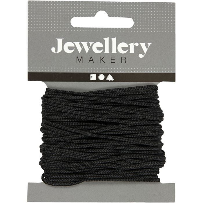 Cordon pour Macramé, ép. 2 mm, noir, 8 m/ 1 rouleau