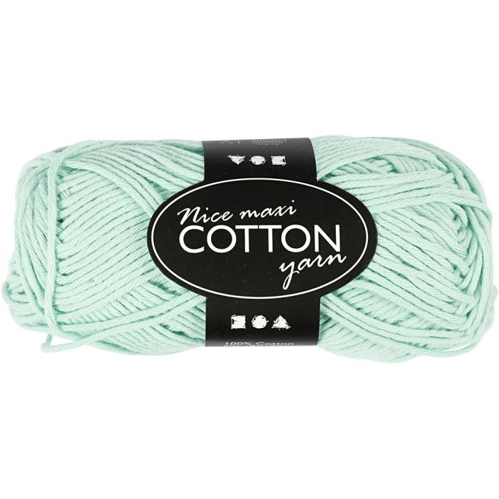 Pelote de fil de coton, dim. 8/8, L : 80-85 M, dim. maxi, vert clair, 50 gr/ 1 boule