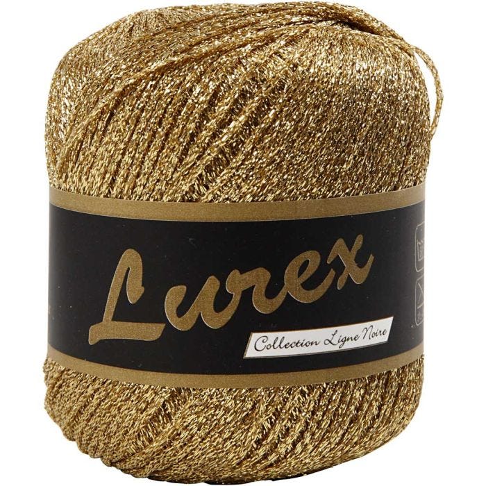 Pelote de Fil Pailleté, L : 160 M, or, 25 gr/ 1 boule