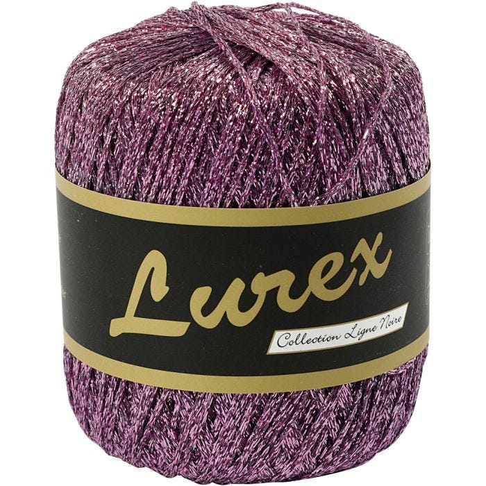 Pelote de Fil Pailleté, L : 160 M, violet, 25 gr/ 1 boule