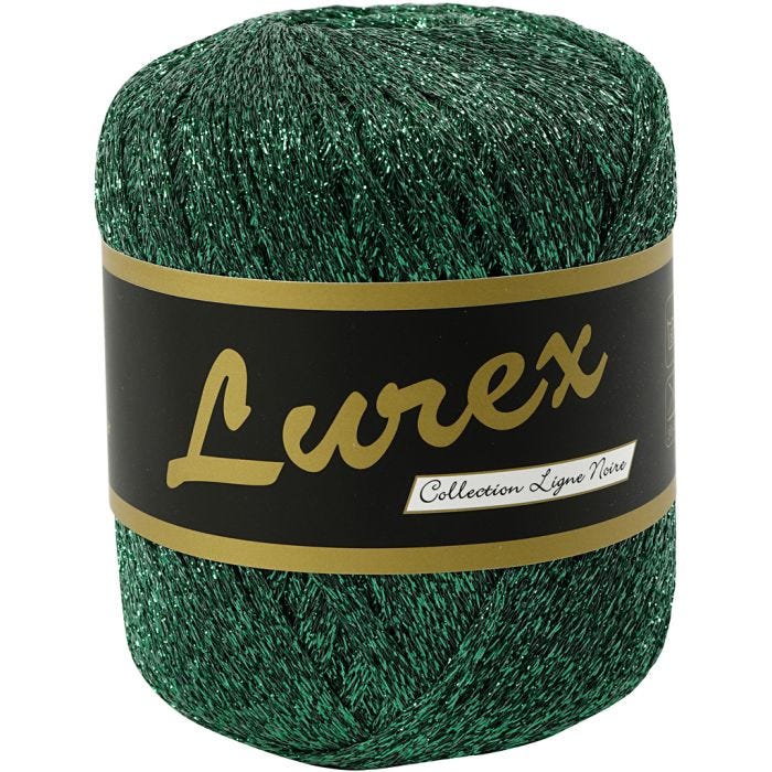 Pelote de Fil Pailleté, L : 160 M, vert, 25 gr/ 1 boule
