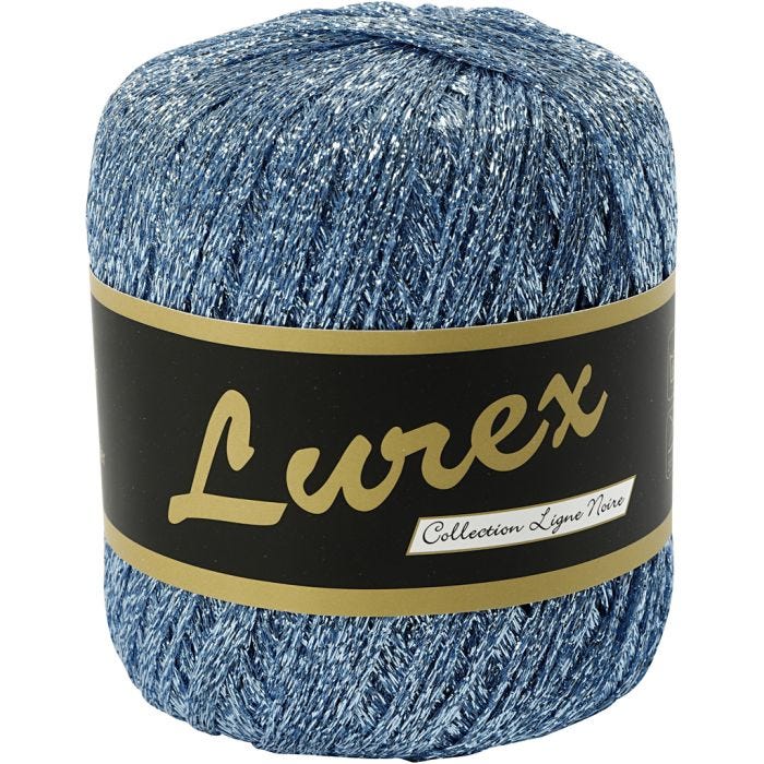 Pelote de Fil Pailleté, L : 160 M, bleu clair, 25 gr/ 1 boule