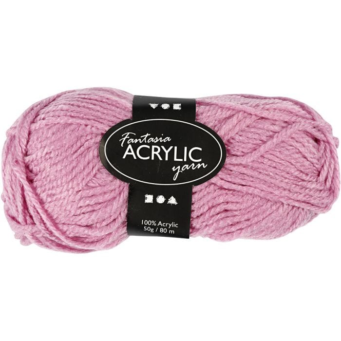 Pelote de laine acrylique Fantasia, L : 80 M, rose, 50 gr/ 1 boule