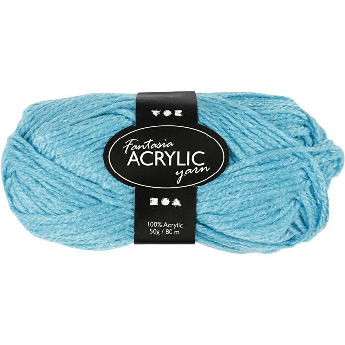 Pelote de laine acrylique Fantasia, L : 80 M, turquoise, 50 gr/ 1 boule
