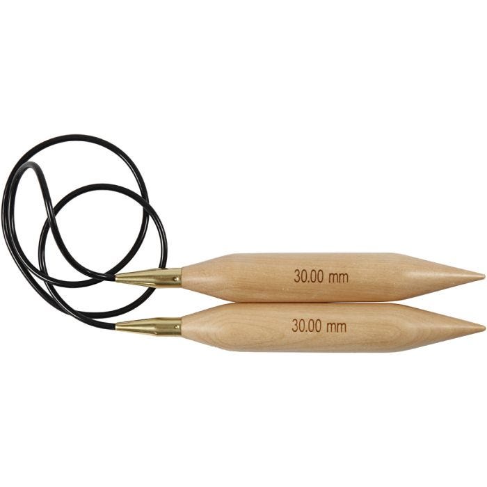 Aiguilles à tricoter circulaires, L : 150 cm, dim. 30 mm, 1 pièce