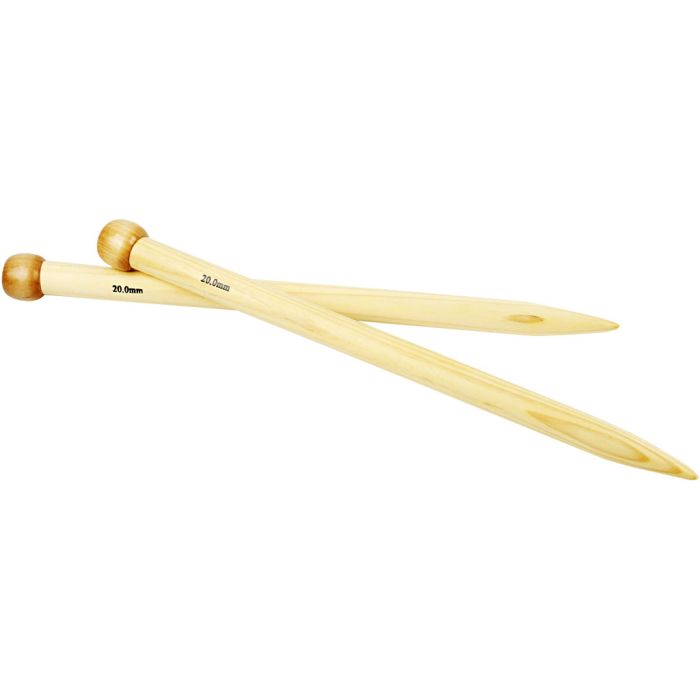 Aiguilles à tricoter, L : 35 cm, dim. 20 mm, 1 paire