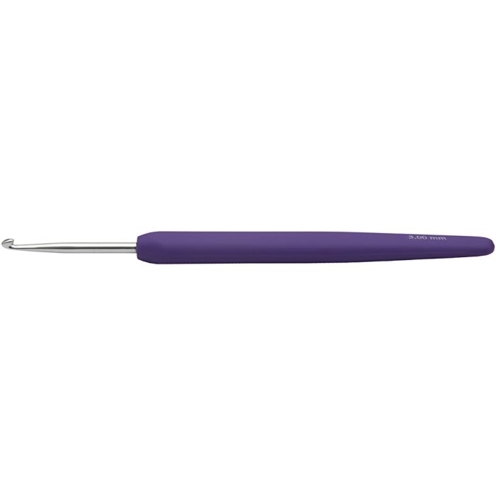 Crochet, dim. 3, L : 13,3 cm, dim. 3 mm, violet, 1 pièce
