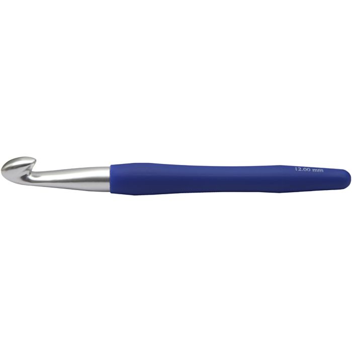 Crochet, dim. 12, L : 16 cm, dim. 12 mm, bleu, 1 pièce