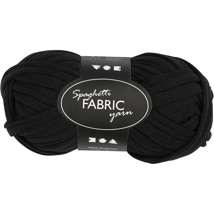 Pelote de Fil Spaghetti, L : 35 M, noir, 100 gr/ 1 boule