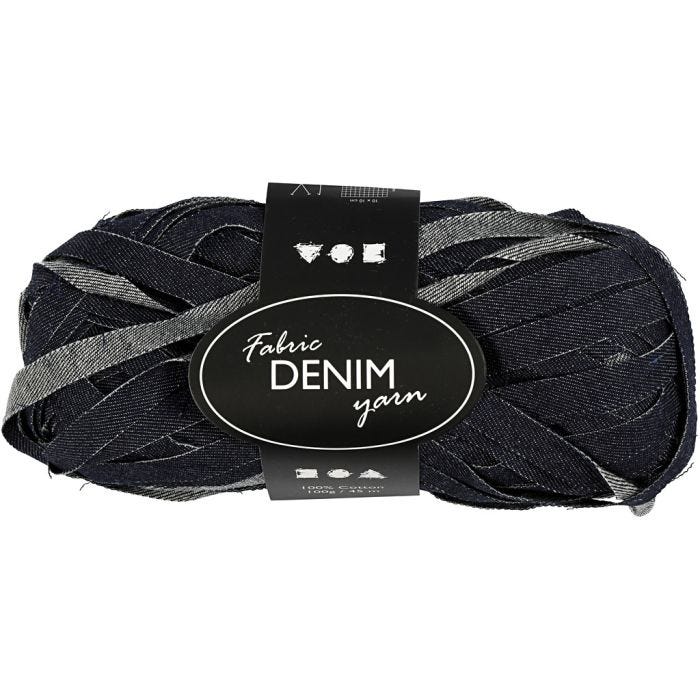 Pelote Textile Denim, L : 45 M, bleu, 100 gr/ 1 boule