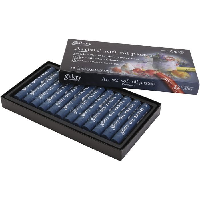 Pastels à l'huile Gallery, L : 7 cm, d 11 mm, ép. 11 mm, prussian blue (447), 12 pièces/ 1 Pq.