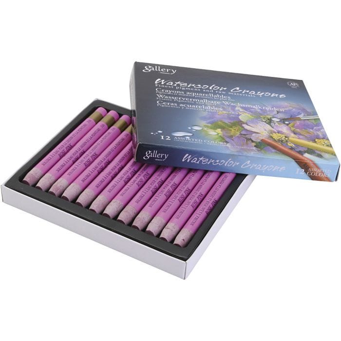 Pastels à la cire aquarellables, rose, 12 pièces/ 1 Pq.