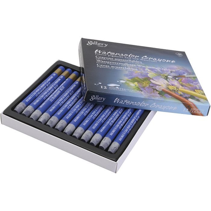 Pastels à la cire aquarellables, ultra marine, 12 pièces/ 1 Pq.