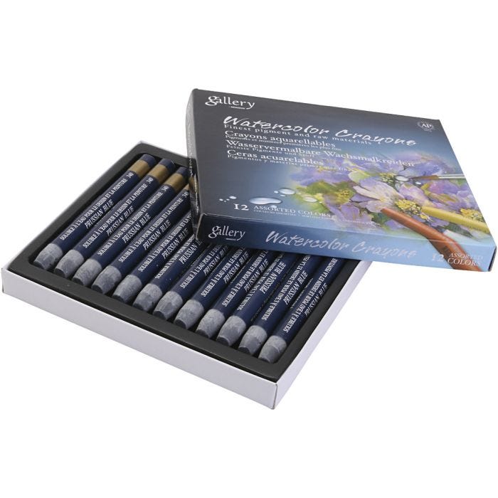 Pastels à la cire aquarellables, prussian blue (159), 12 pièces/ 1 Pq.