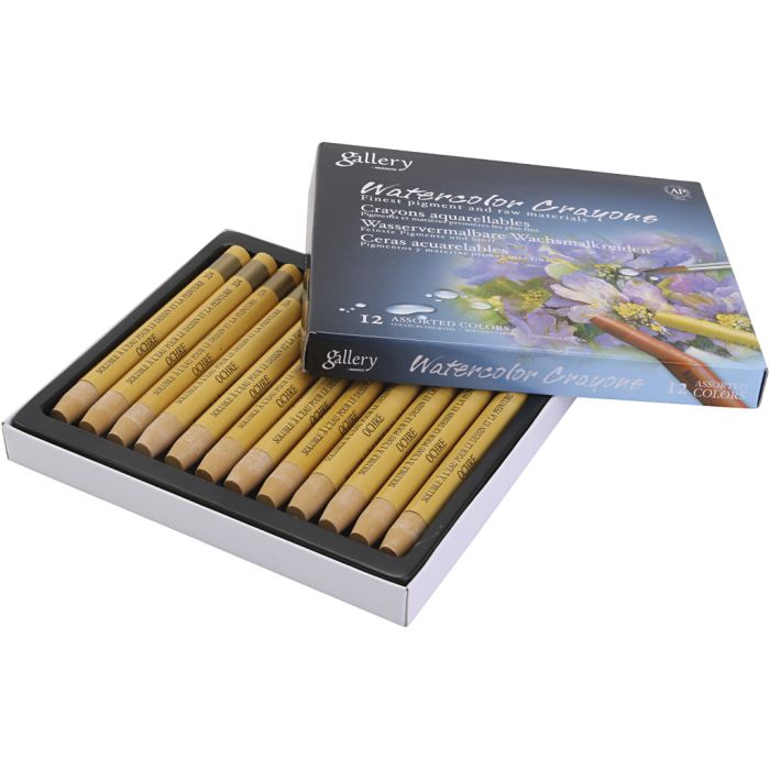 Aquarelkrijt, okergeel, 12 stuk/ 1 doos