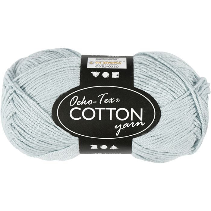 Fil de coton, dim. 8/4, L : 170 M, dusty blue, 50 gr/ 1 boule