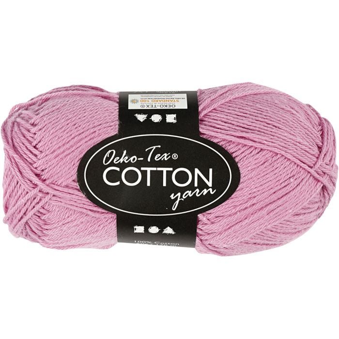 Fil de coton, dim. 8/4, L : 170 M, rose clair, 50 gr/ 1 boule