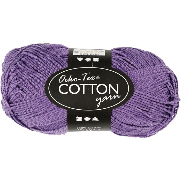 Fil de coton, dim. 8/4, L : 170 M, violet, 50 gr/ 1 boule