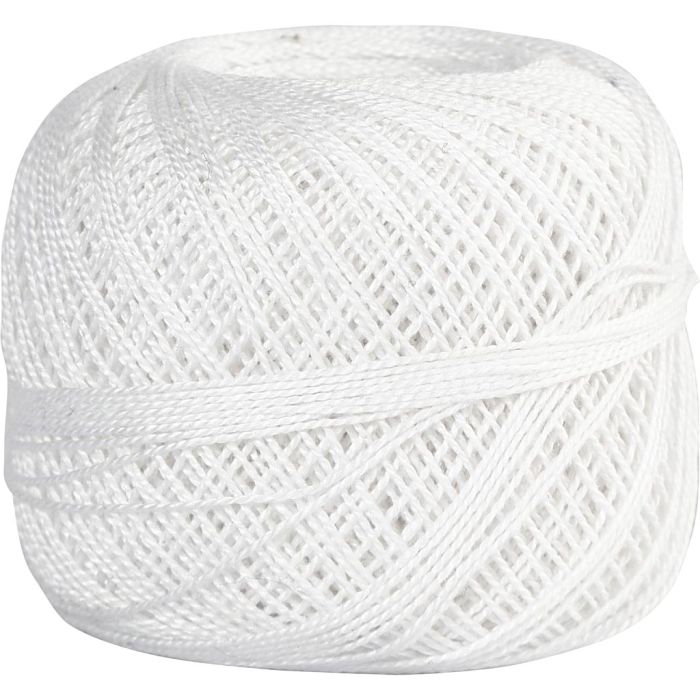 crochet 2-2,5, blanc, 125 m, 20 gr/ 1 boule