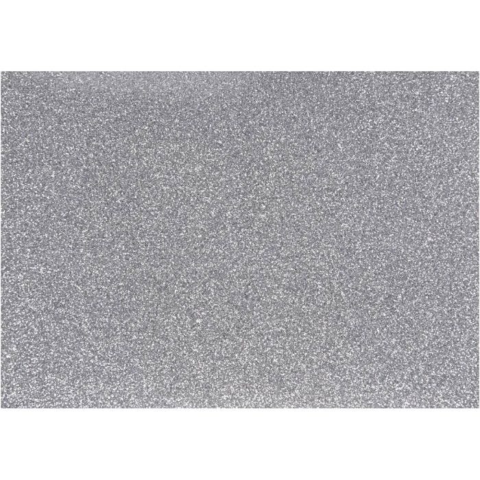 Film à repasser, A5, feuille 148x210 mm, paillettes, argent, 1 flles