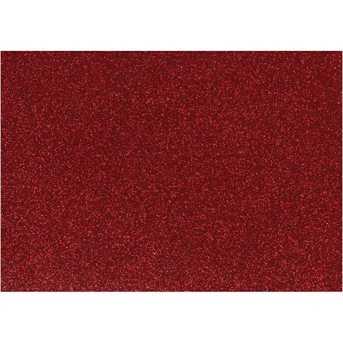 Film à repasser, A5, feuille 148x210 mm, paillettes, rouge, 1 flles