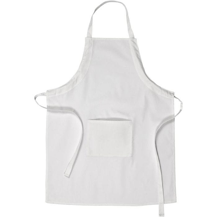 Tablier, L : 84 cm, L : 65 cm, dim. M-XL cm, 210 gr, blanc, 1 pièce