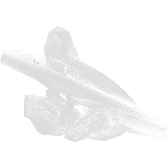 Tule, B: 50 cm, wit, 5 m/ 1 rol