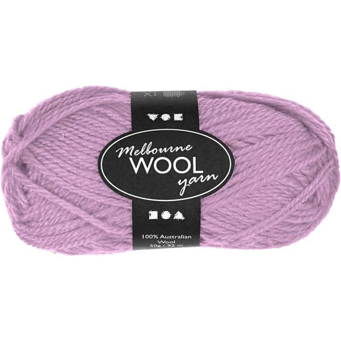 Pelote de laine Melbourne, L : 92 M, rose, 50 gr/ 1 boule